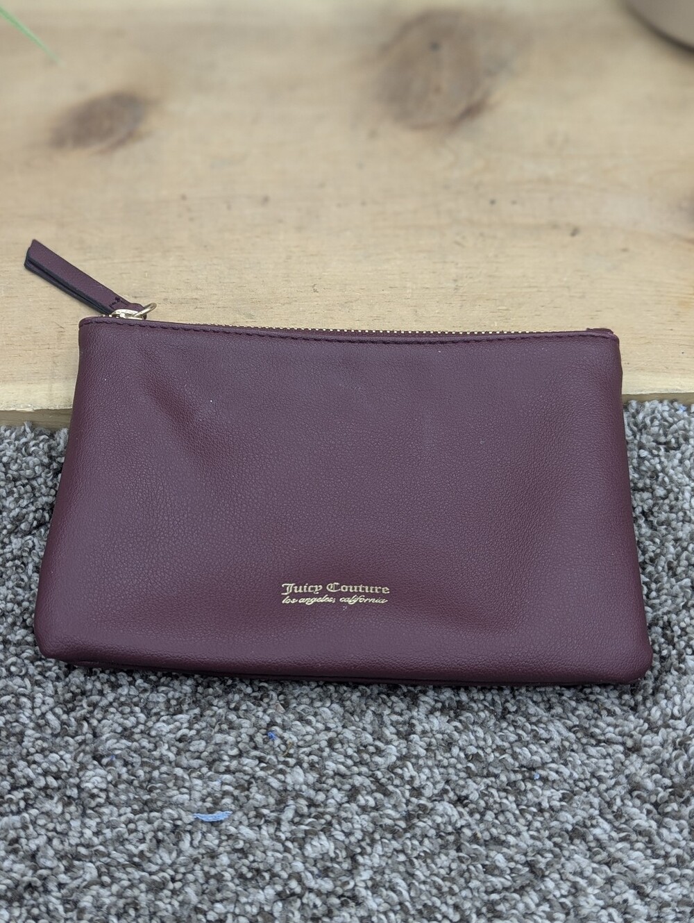 Juicy Couture Burgundy Zip Close Wristlet
